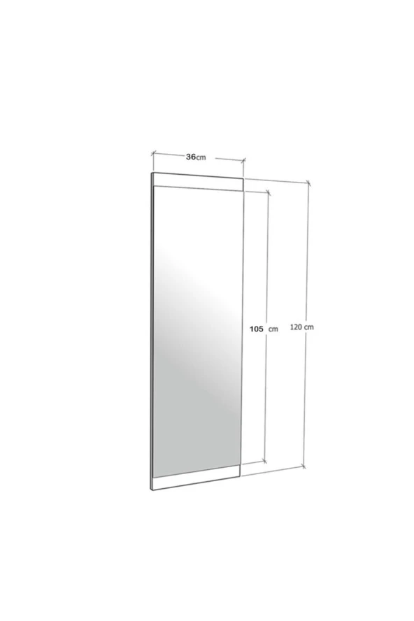 Nysamo 40x120 Cm Safir Meşe Dekoratif Duvar Salon Koridor Ofis Boy Aynası ürün görseli 1