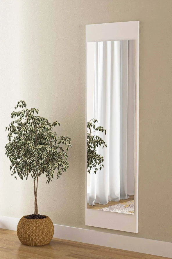 Nysamo 36x121 cm Beyaz Duvar Salon Ofis Boy Aynası ürün görseli 1