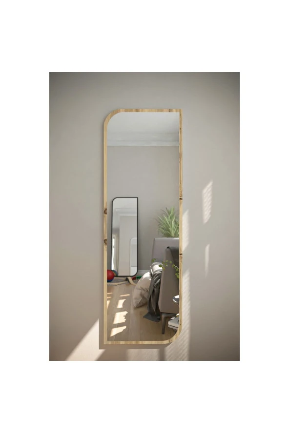 Nysamo Safir Meşe Çapraz Oval Dekoratif Boy Aynası 40x120 cm ürün görseli 1