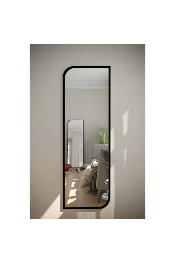 Nysamo Siyah Çapraz Oval Dekoratif Boy Duvar Aynası 40x120 Cm ürün görseli 1