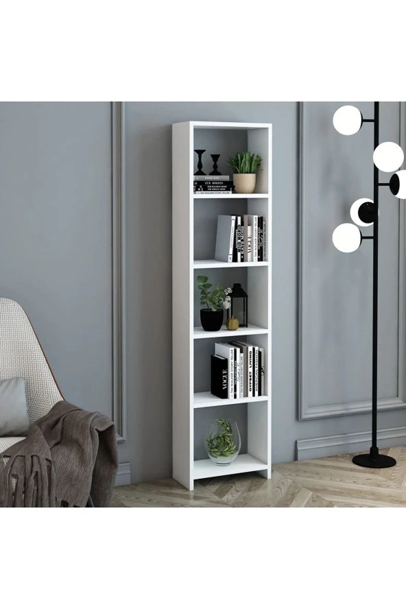 Nysamo 6 Raflı 40 Cm Dekoratif Kitaplık Ofis Kitaplığı Dolap Evrak Rafı Ev Rafı Kitap Rafı ürün görseli 1
