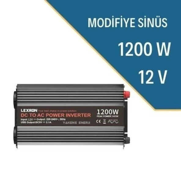 1200 Watt 12V Modifiye Sinüs İnverter Lexron ürün görseli 1