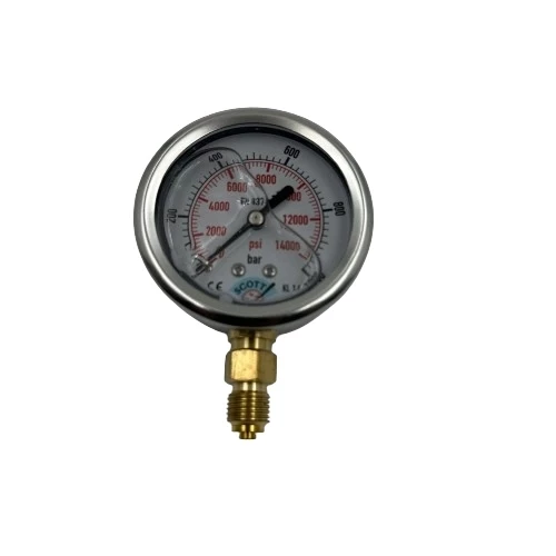 Manometre Gliserinli Alttan Çıkışlı Q63 - 0 - 1000 Bar 1/4 ürün görseli 1
