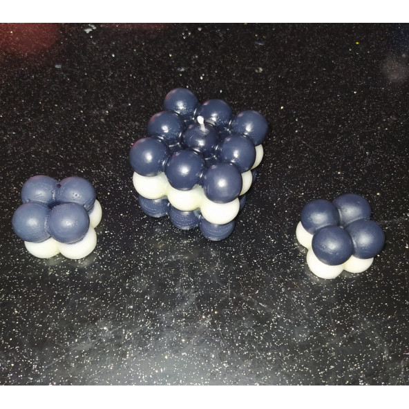 Taraftar Renkli Bubble Kokulu Mum 3 lü Set Siyah-Beyaz ürün görseli 1