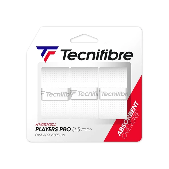 Tecnifibre Players Pro Overgrip 3'lü 0.5mm Beyaz Tenis Gribi 52ATPPLAWH ürün görseli 1