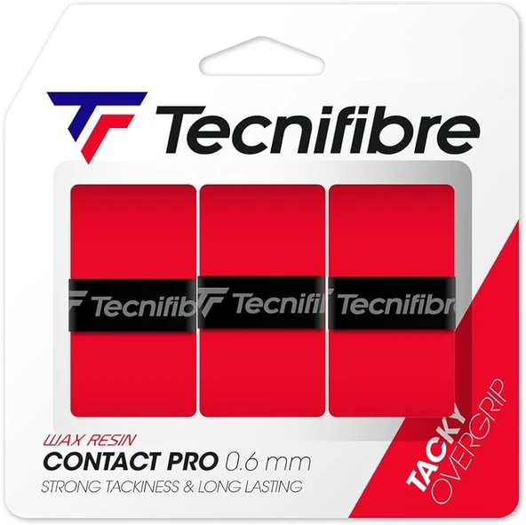 Tecnifibre Contact Pro 3'lü 0.6mm Kırmızı Tenis Gribi 52ATPCONRD ürün görseli 1