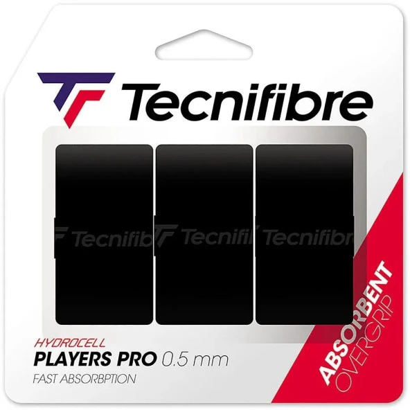 Tecnifibre Players Pro Overgrip 3'lü 0.5mm Siyah Tenis Gribi 52ATPPLABK ürün görseli 1