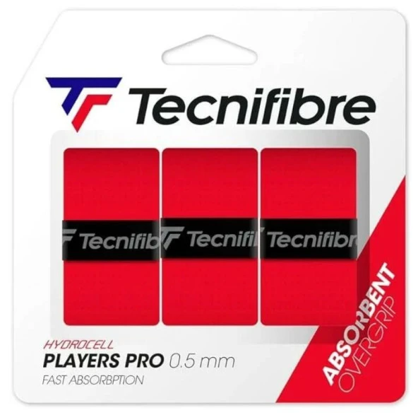 Tecnifibre Players Pro Overgrip 3'lü 0.5mm Kırmızı Tenis Gribi 52ATPPLARD ürün görseli 1