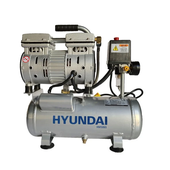 Hyundai HM506S Sessiz ve Yağsız Hava Kompresörü 6 Litre ürün görseli 1