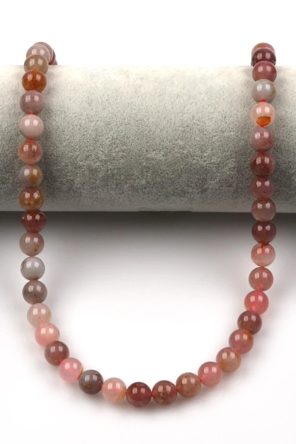 Madagaskar Pembe Kuvars Doğal Taş Dizi 8 mm Küre Kesim ürün görseli 1