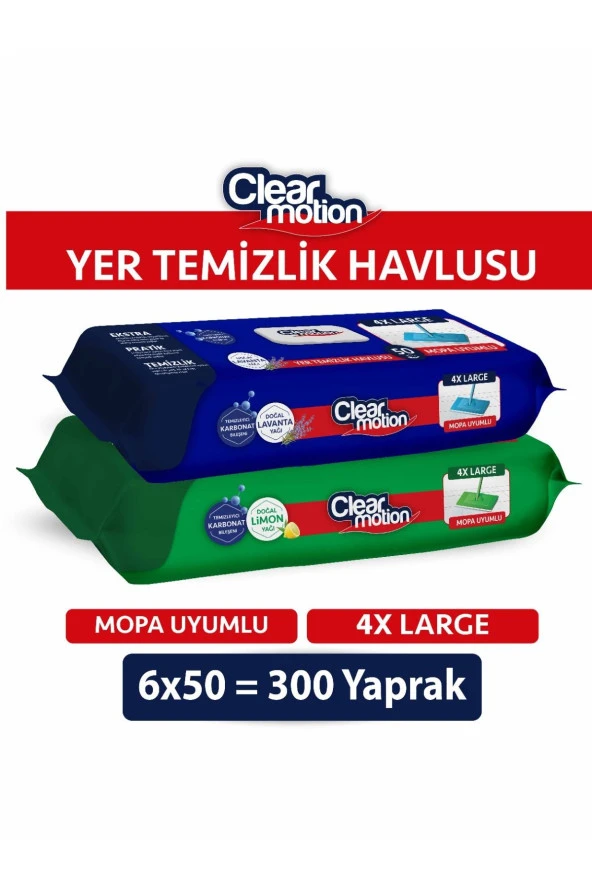 Clear Motion Yer Temizlik Havlusu(6x50) 300 Yaprak ürün görseli 1
