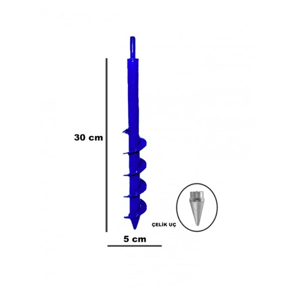Akyol Matkap Toprak Burgu Ucu Fide Fidan Çiçek Dikme 30cm * 5cm ürün görseli 1
