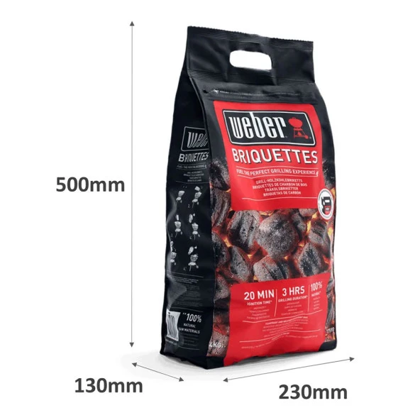 Weber Briquette Mangal Kömürü 4 KG - Resim 2