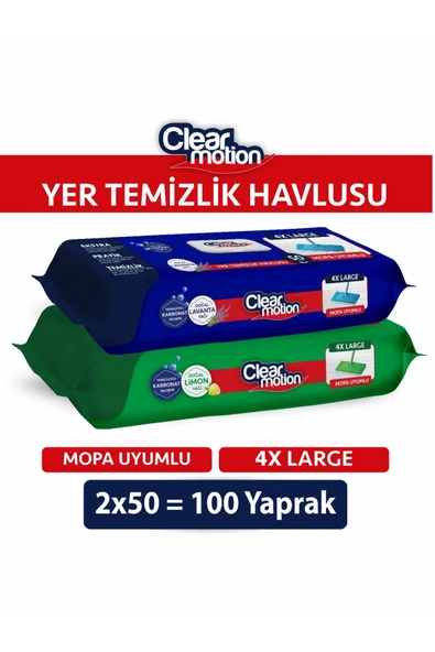 Clear Motion Yer Temizlik Havlusu(2X50) 100 Yaprak ürün görseli 1