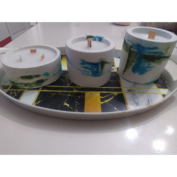 Batik Beton Saksıda Kokulu Mum - Resim 2