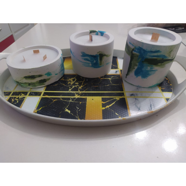 Batik Beton Saksıda Kokulu Mum - Resim 3