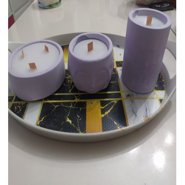 Batik Beton Saksıda Kokulu Mum - Resim 6