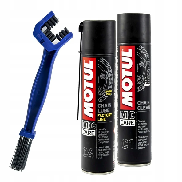 Motul Yeni C1 + C4 + Fırça Zincir Bakım Seti ürün görseli 1