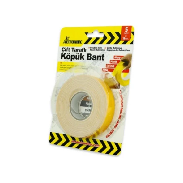 Automix Çift Taraflı Köpük Bant 18mm X 5 M ürün görseli 1
