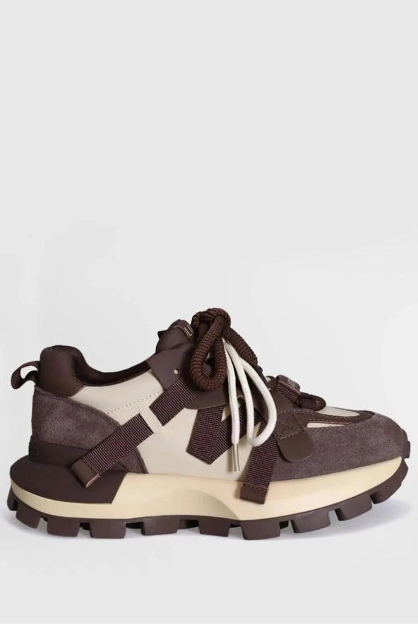 Lufian Yako Kadın Sneaker Ayakkabı Kahverengi 121230008 ürün görseli 1