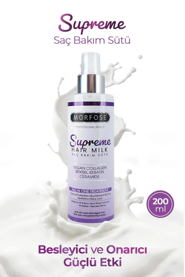 Morfose Supreme Saç Bakım Sütü 200 ml Önleyen Yumuşak Saçlar ürün görseli 1
