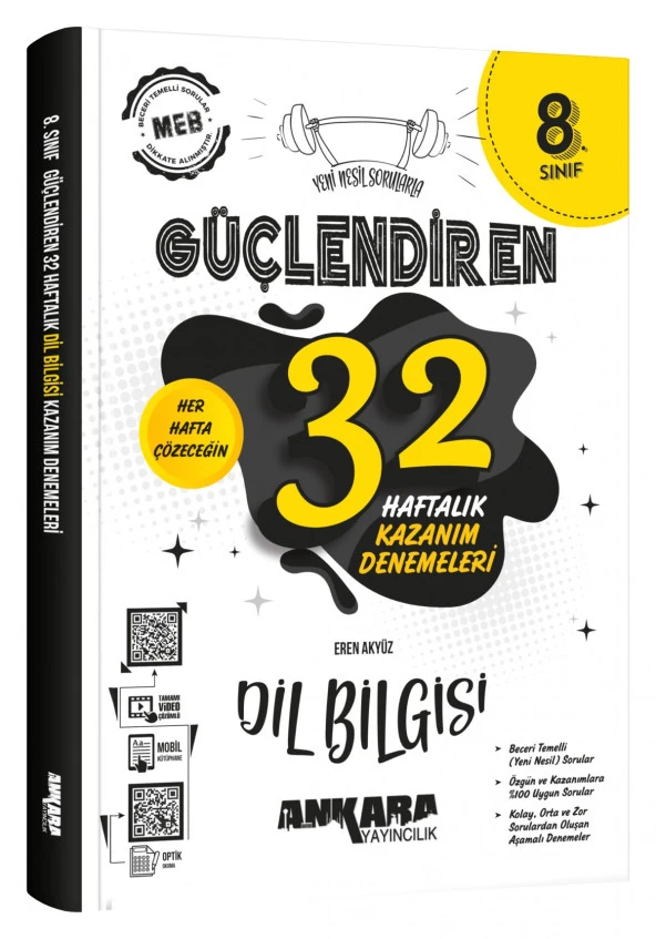Ankara Yayıncılık 8. Sınıf Dil Bilgisi Güçlendiren Haftalık Kazanım Denemeleri ürün görseli 1
