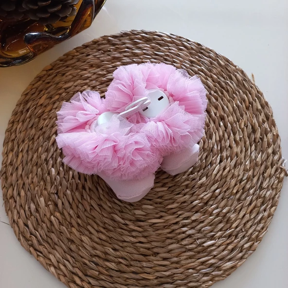 MARS BABY Kız Bebek Özel Gün Pembe Fırfırlı Tütü Kokoş Çorap ürün görseli 1