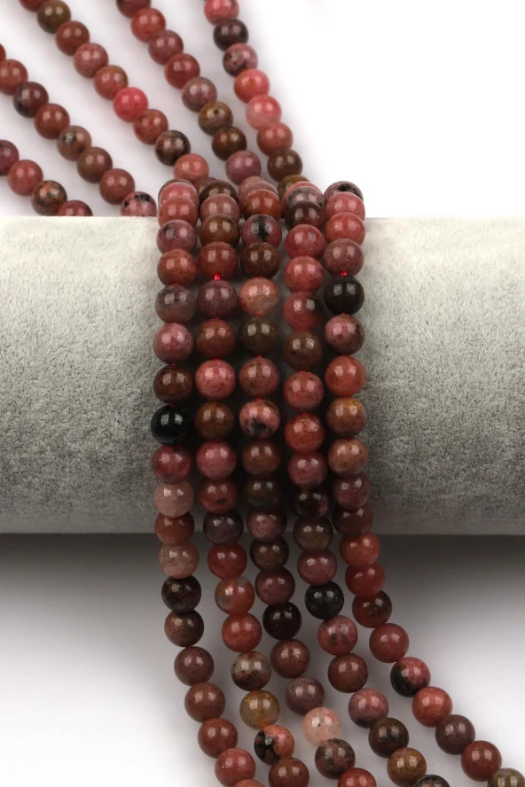 Rodonit ( A Kalite ) Doğal Taş Dizi 6 mm Küre Kesim ürün görseli 1