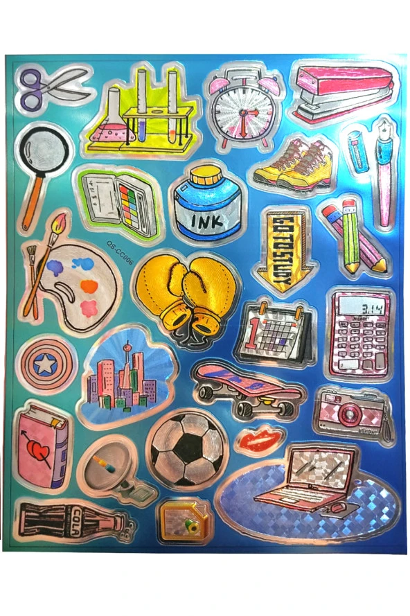 Metalik Sticker Stiker Defter Planlayıcı Etiket (QS006)-25x20 cm- Okul Deney ürün görseli 1