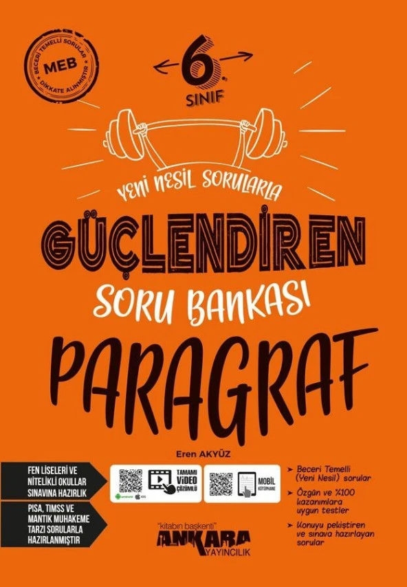 Ankara Yayıncılık 6. Sınıf Paragraf Güçlendiren Soru Bankası ürün görseli 1