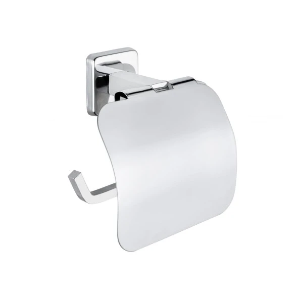 Tema Lüx Kare Plus Banyo Tuvalet Kağıtlığı Kapaklı Wc Kağıtlık Krom ürün görseli 1
