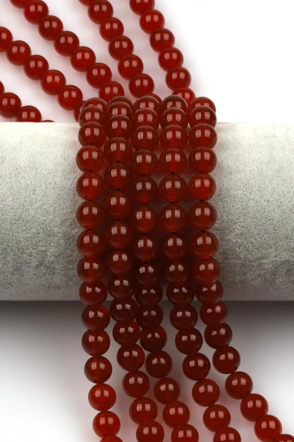 Akik ( A Kalite ) Doğal Taş Dizi 6 mm Küre Kesim ürün görseli 1