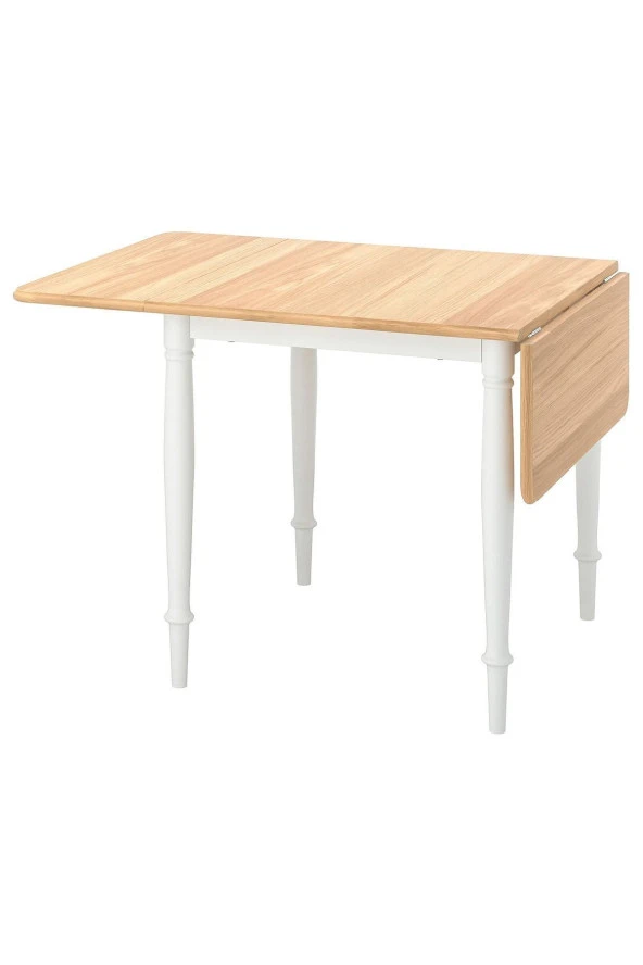 DANDERYD Beyaz-Meşe Kaplama 2-4 Kişilik Modern Katlanır Mutfak Masası 74X134X80 CM ürün görseli 1