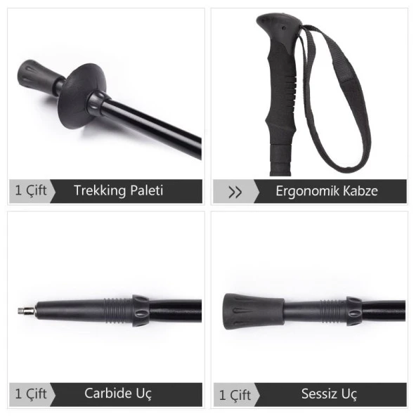 Evolite Compact Micro Quick-Lock Trekking Batonu - Resim 8