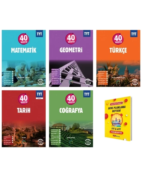 TYT 40 Seans Matematik Geometri Türkçe Tarih ve Coğrafya Eşit Ağırlık 5li Set ürün görseli 1
