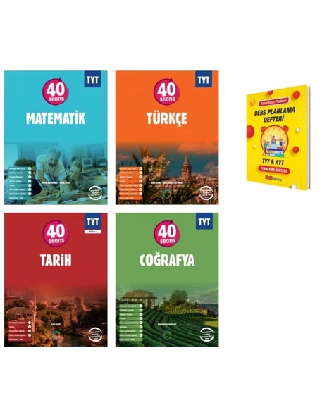 TYT 40 Seans Matematik Türkçe Tarih ve Coğrafya 4lü Set ürün görseli 1