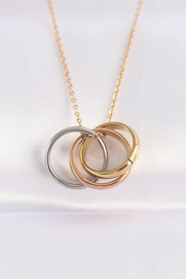 316L Çelik Zincir Çoklu Renk Cartier Model Kolye - EBJ240601W24644 ürün görseli 1