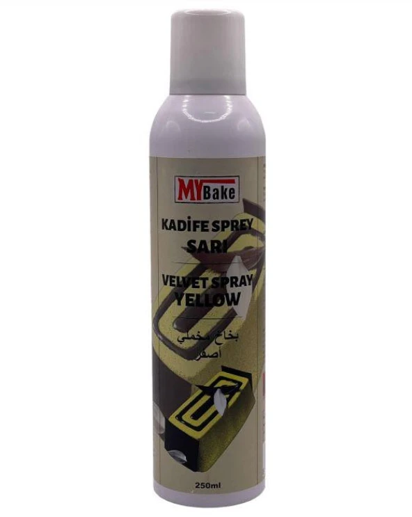 MY BAKE SARI KADİFE GIDA BOYASI SPREY 250 ML ürün görseli 1