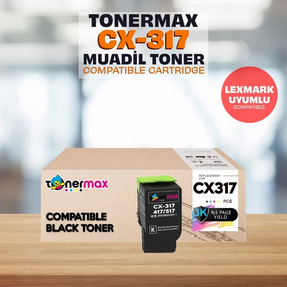Lexmark CX417de Muadil Toner - Siyah ürün görseli 1