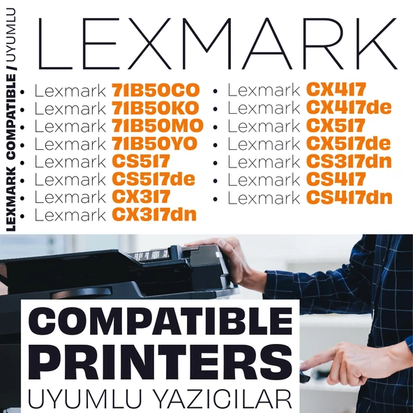 Lexmark CS317de Muadil Toner - Sarı - Resim 2