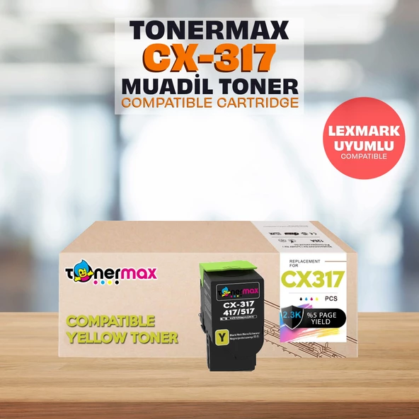 Lexmark CS317de Muadil Toner - Sarı ürün görseli 1