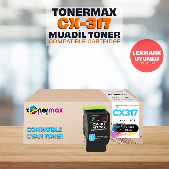 Lexmark CX317dn Muadil Toner - Mavi ürün görseli 1