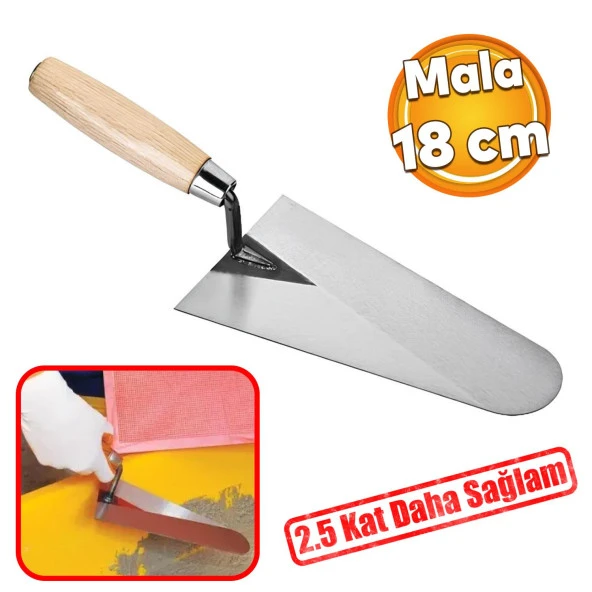 Ahşap Saplı Sıva İnşaat Malası Sıvacı Mala 18 Cm 1.2 mm Kalınlık Rockwell Yay Çeliği Papatya Kaynak ürün görseli 1