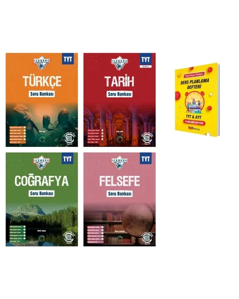 TYT IceBerg Türkçe Tarih Coğrafya ve Felsefe Soru Bankası Sözel 4lü Set ürün görseli 1
