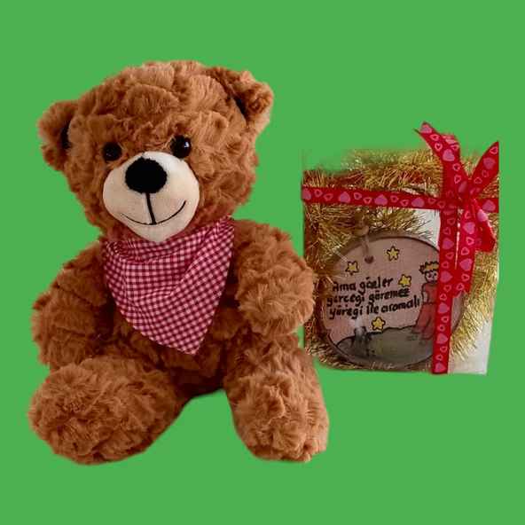 Peluş Ayıcık ve Ahşap Hediyelik ürün görseli 1