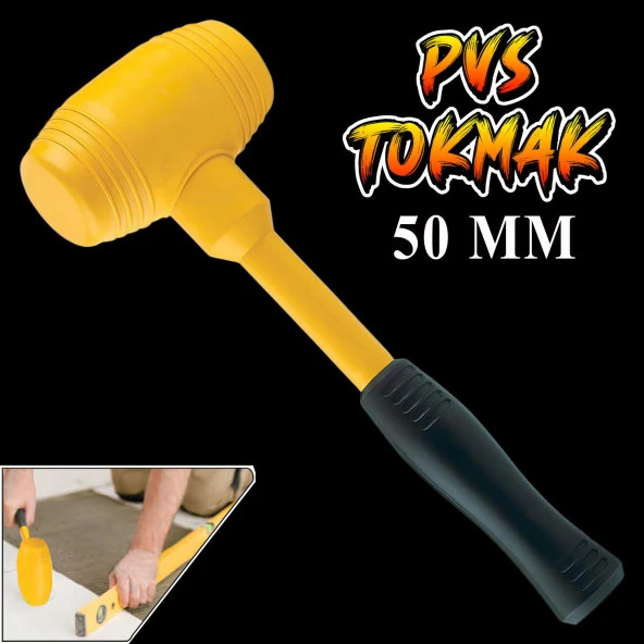 PVS Tokmak Fayans Fayansçı Tokmağı Çekiç Seramik Karo Döşeme Parke Tadilat 50 lik Sarı Siyah ürün görseli 1