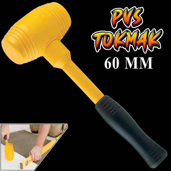 PVS Tokmak Fayansçı Fayans Tokmağı Çekiç Seramik Karo Döşeme Parke Tadilat 60 lık  Sarı Siyah ürün görseli 1
