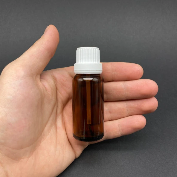 20 cc Fırçalı Cam  Şişe - Amber - 20 ml Kilitli Kapaklı Fırçalı Cam Şişe  x 3 Adet ürün görseli 1