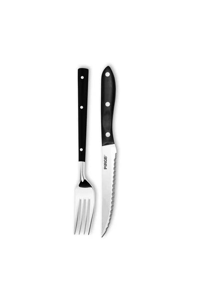 Steak / Biftek Bıçağı & Çatal Seti 12 cm SİYAH - 41085 ürün görseli 1