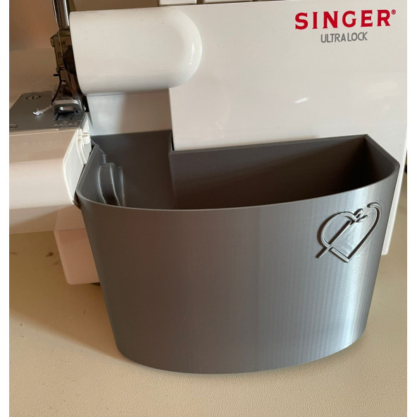 Singer Overlok Makinası Çöp Kutusu Xl Gri ürün görseli 1